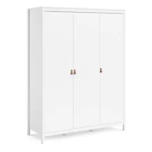 Image of Barcelona Wardrobe With 3 Doors In White