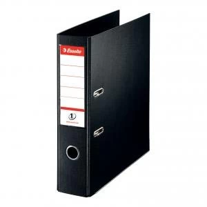 Image of Esselte FSC No. 1 Power Lever Arch File PP Slotted 75mm Spine A4 Black