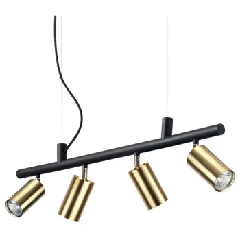 Image of Ideal Lux Lighting - Ideal Lux DYNAMITE - Indoor 4 Lights Spotlight Ceiling Pendant Lamp Brass Satin, GU10