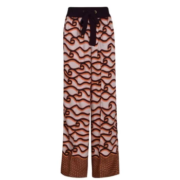 Image of Scotch and Soda High Raise Wide Leg Trousers - Multi 220