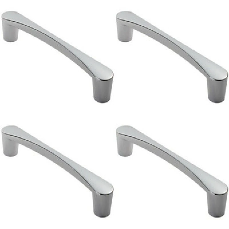 Image of Loops 4x Curved D Shape Pull Handle 181 x 20mm 160mm Fixing Centres Polished Chrome Multi unisex