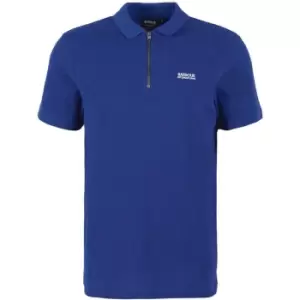 Image of Barbour International Gauge Zip Polo Shirt - Blue
