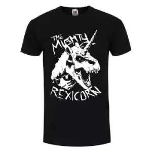 Image of Grindstore Mens The Mighty Rexicorn T-Shirt (S) (Black)