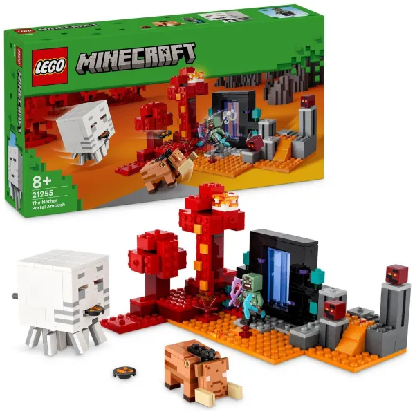 Image of LEGO Minecraft The Nether Portal Ambush Building Toy 21255