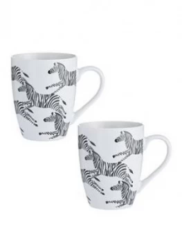 Image of Price & Kensington Set Of 2 Zebra Mugs