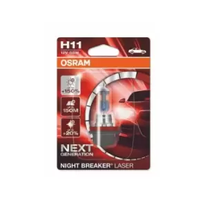 Image of Osram - Performance Bulbs - Up To +150% More Brightness - H11 (711) PGJ19-2 - Halogen - night breaker laser - 64211NL-01B