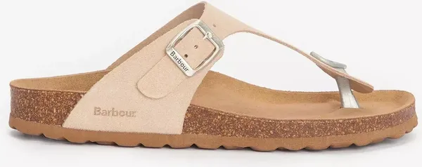Image of Barbour Womens Margate Suede Toe Post Sandals - UK 4 White Sandals female LFO0700BE12 4