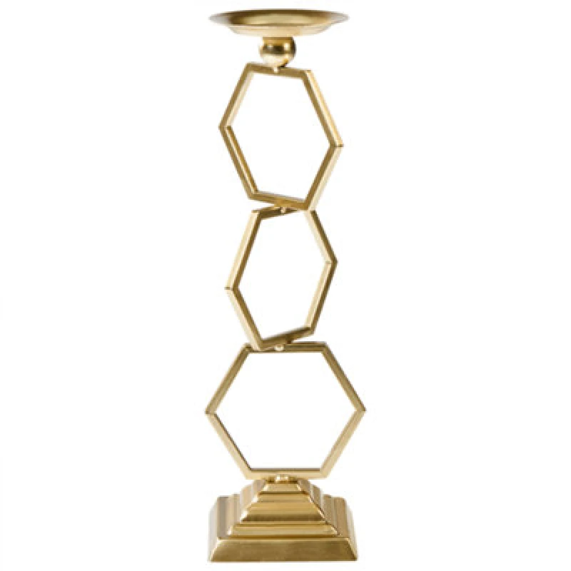Image of Beliani Candle Holder Ardee Metal 44cm Gold
