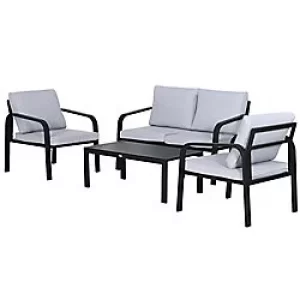 Image of Outsunny Rattan Lounge Set 84B-379V70BK Black, Grey