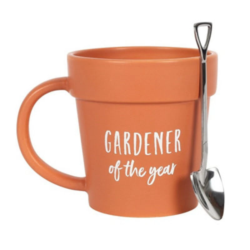 Image of Something Different Something Different Gardener Of The Year Plant Pot Mug in Orange Orange One Size Unisex 5059958625709