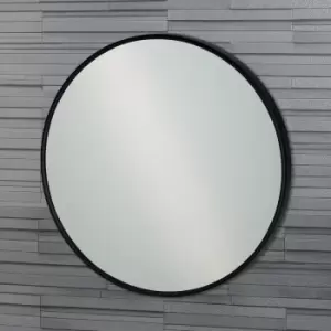 Image of Showerdrape Portabello Round Metal Wall Mounted Bathroom Mirror - Black
