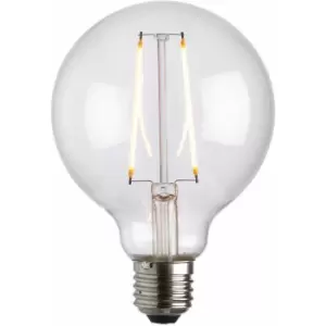 Image of Loops - 95mm globe LED Filament Light Bulb clear glass E27 Screw 2W Warm White Lamp