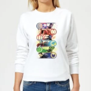 Image of Avengers Endgame Original Heroes Womens Sweatshirt - White