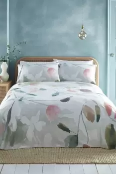 Image of 'Maeve' Floral Watercolour 100% Cotton Duvet Cover Set