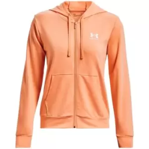 Image of Under Armour Armour Rival Terry Full Zip Hoodie Womens - Orange