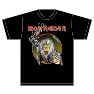 Image of Iron Maiden - Eddie Hook Unisex Large T-Shirt - Black