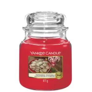 Image of Yankee Candle Christmas 2022 Medium Peppermint Pinwheels 411g