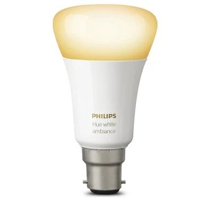 Image of Philips Hue Smart WiFi Dimmable White Ambience LED Bayonet (BC) 60W Light Bulb
