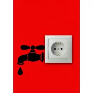 Image of PRIZ-8 Black Decorative Wall Outlet Sticker
