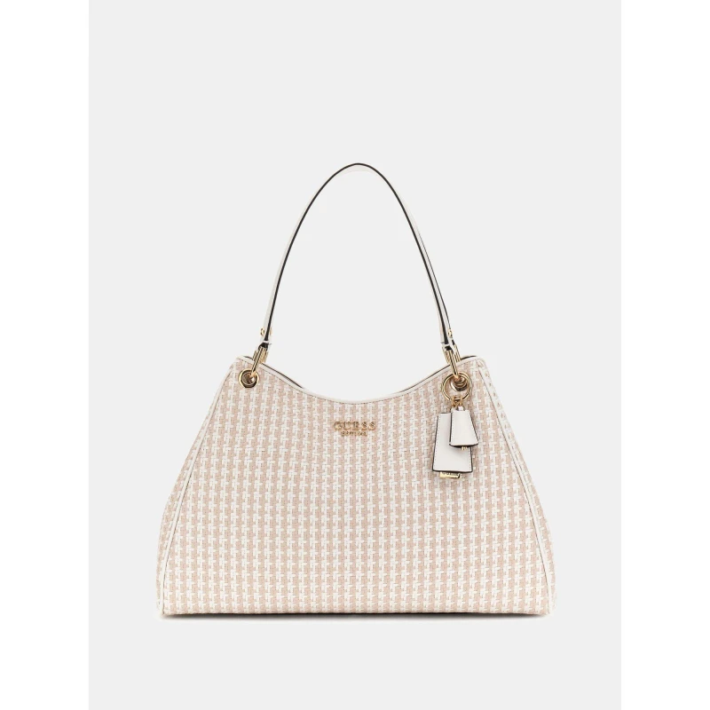 Image of Guess Womens Atalia Top Handle Bag White Multi female One Size