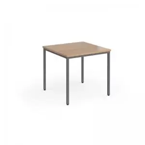Image of Flexi 25 square table with graphite frame 800mm x 800mm - beech