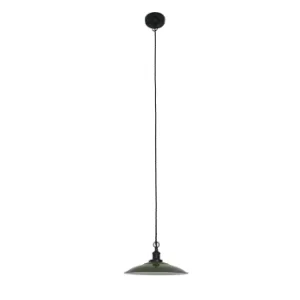 Image of Lang 1 Light Dome Ceiling Pendant White, Green, E27