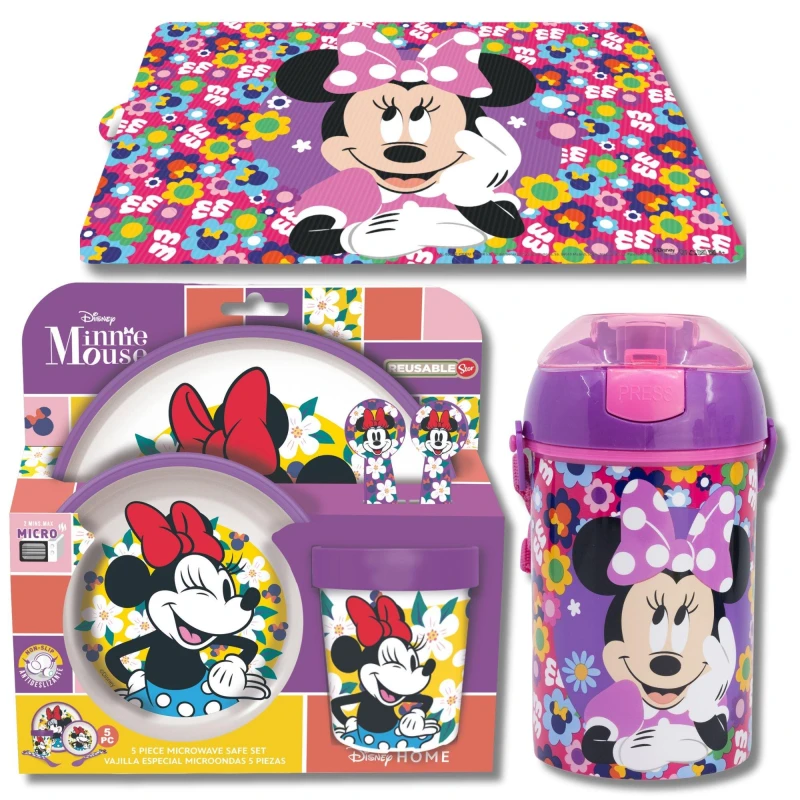 Image of Minnie Mouse 7 Piece Dinner Set Purple unisex One Size