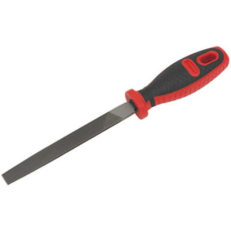 Image of Loops 150mm Flat Taper Engineers File - Double Cut - Coarse - Comfort Grip Handle Multi