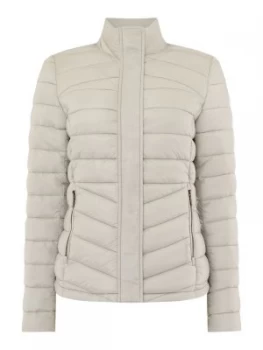 Image of Barbour Vartersay Quilted Funnel Neck Coat White