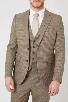 Image of Mens Slim Fit Neutral Puppy Tooth Suit Jacket