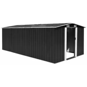 Image of vidaXL Garden Shed Metal 257x489x181cm Anthracite - Anthracite