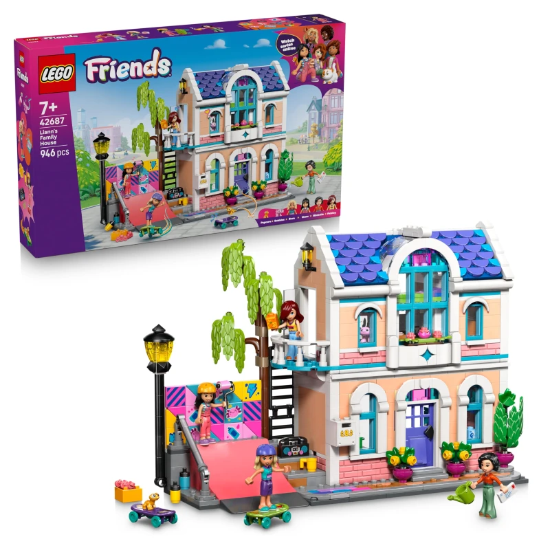 Image of LEGO Friends Liann's Family House Toy with Mini Dolls 42687