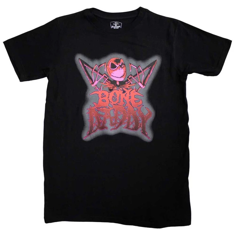 Image of Disney The Nightmare Before Christmas Bone Daddy T Shirt Black unisex