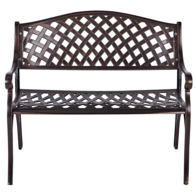 Image of Beliani Garden Bench Staggia 104cm Metal Brown