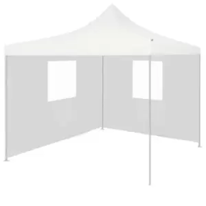 Image of Vidaxl Professional Folding Party Tent With 2 Sidewalls 2x2 M Steel White