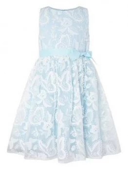 Image of Monsoon Girls Sophia Butterfly Lace Dress - Blue, Size 6 Years, Women