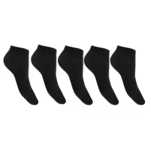 Image of Floso Womens/Ladies Trainer Socks (Pack Of 5) (UK 4-7 EUR 37-41) (Black)