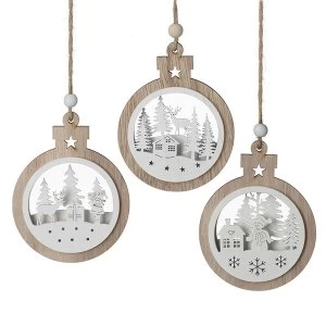 Image of White Wooden Hangers With Beads (Set of 3)