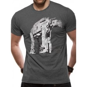 Image of Star Wars 8 The Last Jedi - Guerilla Walker Mens Small T-Shirt - Grey