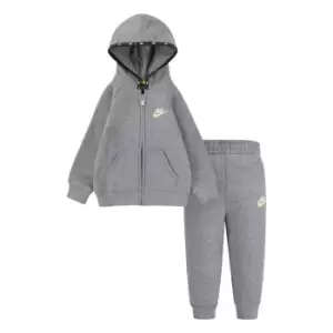Image of Nike Swoosh Fleece Tracksuit Set - Grey
