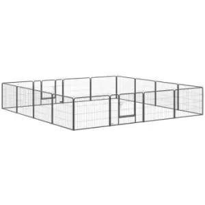Image of PawHut Heavy Duty Dog Pen with 2 Doors, 16 Panels Dog Playpen, Portable Puppy Pen for Indoors, Outdoors, 60H cm