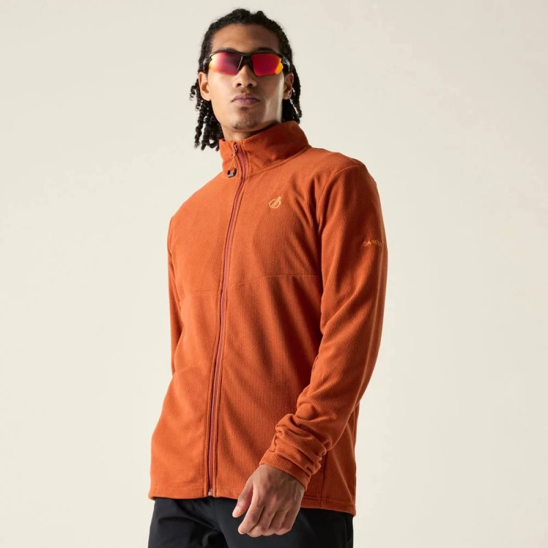 Image of Dare 2b Mens Arising Full Zip Fleece in Burnt Orange Size: Large Burnt Orange Male L