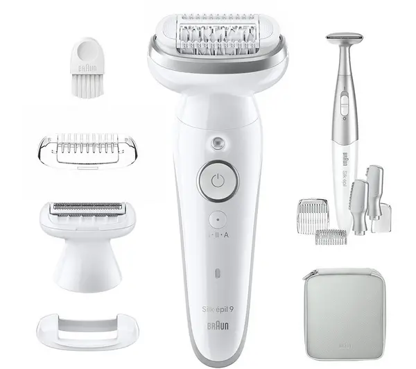 Image of BRAUN Silk-epil 9 SE9-241 Wet & Dry Epilator - White,Silver/Grey 7500435224901