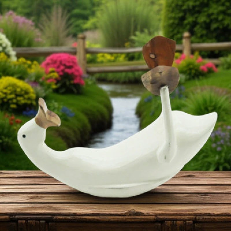 Image of MSL CREAM Duck WINE BOTTLE HOLDER