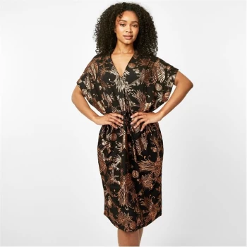 Image of Biba Pleated Jersey Tunic Dress - Rose Gold Foil