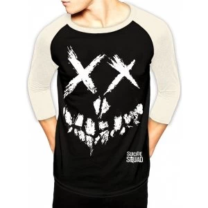 Image of Suicide Squad - Skull Bs Mens Medium Baseball T-Shirt - Black