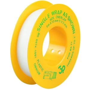 Image of Wickes PTFE Gas Tape - 12mm x 5m