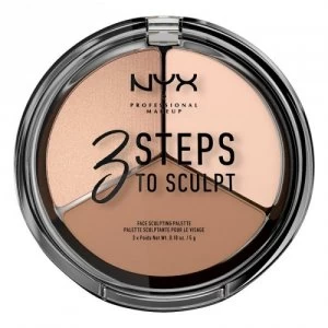 Image of NYX Professional Makeup 3 Steps to Sculpt Face Sculpting Palette Fair
