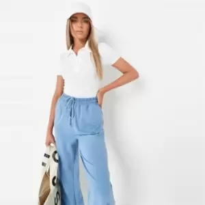 Image of Missguided Rib Collar Button Body - Cream