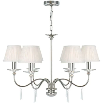 Image of Finsbury Park - 6 Light Multi Arm Chandelier Polished Nickel Finish - Shades Not Included, E14 - Elstead
